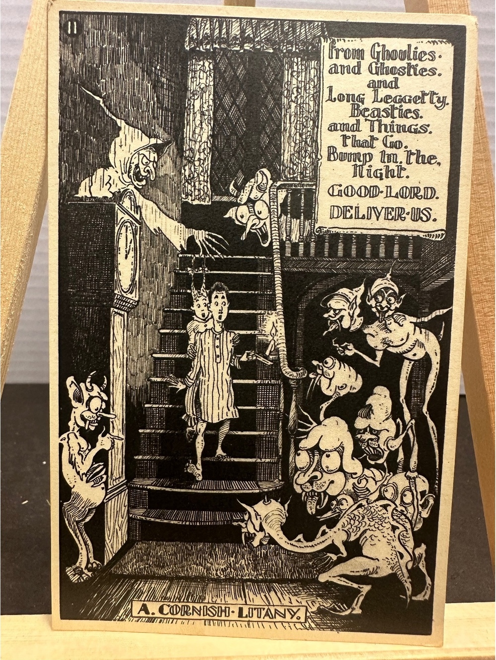 Antique 1923 A Cornish Litany No 11 Ghoulies Ghosties Postcard England